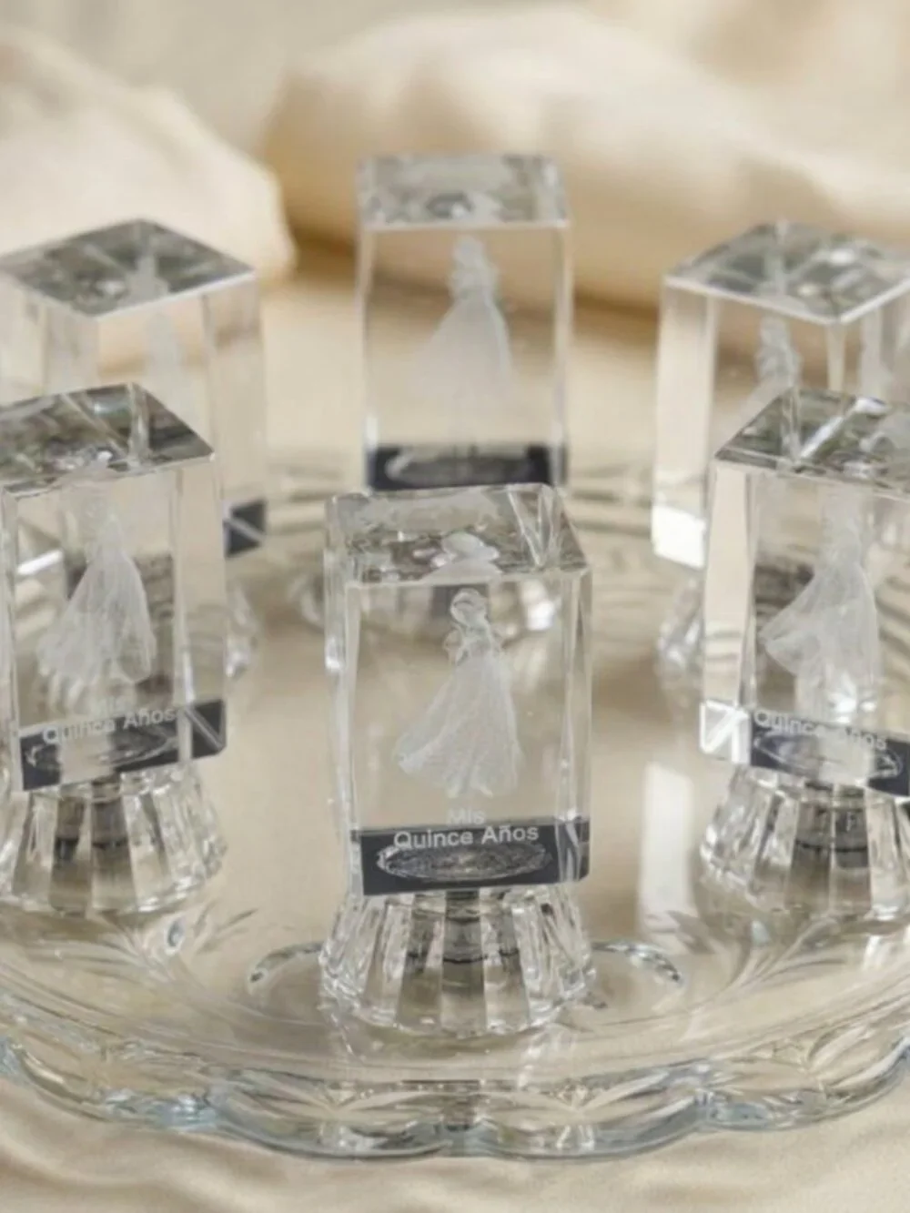 Mis Quince Años Crystal Party Favor – Mini 2.5” Glass Figure – Elegant Keepsake